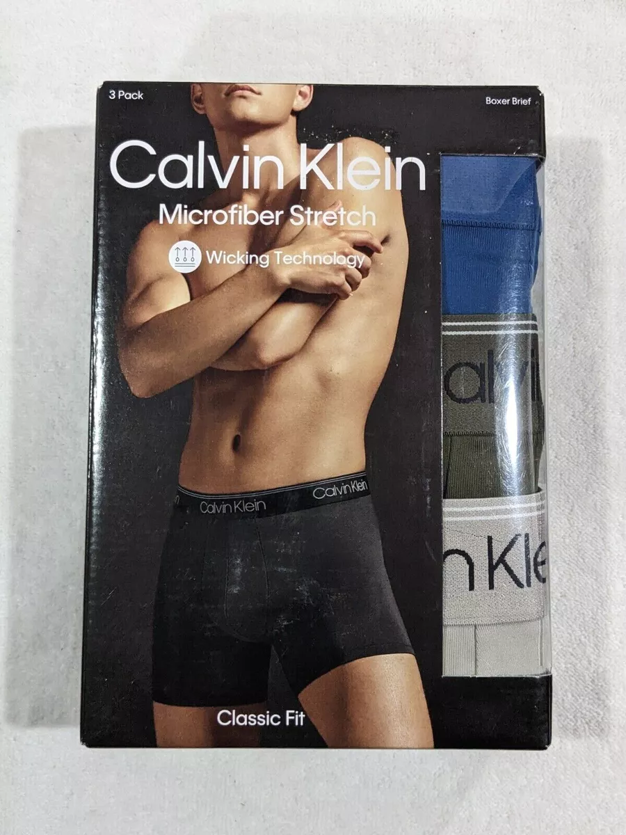 Calvin Klein Men's Microfiber Stretch Multi Boxer Briefs (3 Pack) Size M/XL  NWT