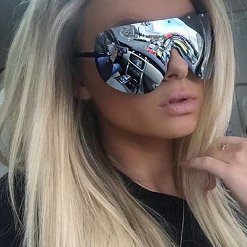 Sunglasses "FULL MASK" Shield Mirror POLARIZED Women Bolts OWEN RIMLESS GAFAS - Picture 13 of 38