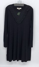 Ann Taylor Loft Preowned Womens Long Sleeve Black Sweater Dress Size Medium