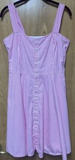 Ralph Lauren pink white striped sleeveless Lined 100% Cotton Sundress 12