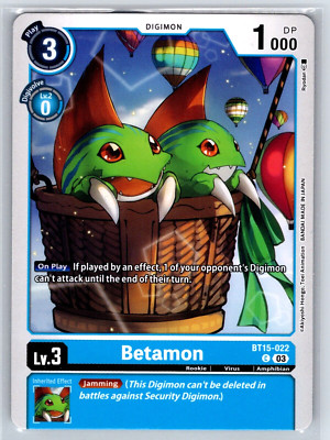 Digimon Card - Betamon BT15-022 C Exceed Apocalypse - NM