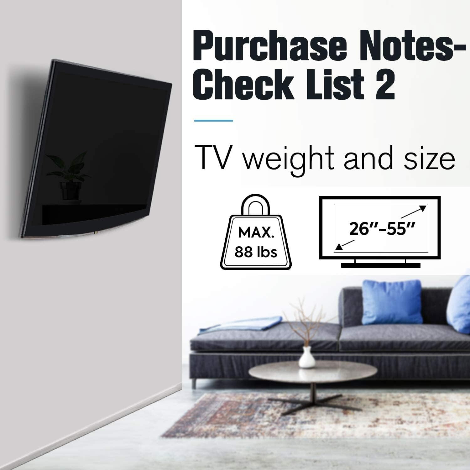 TV Wall Mount Bracket Tilt for 25 32 37 40 42 43 46 47 50 52 55 inch Screen