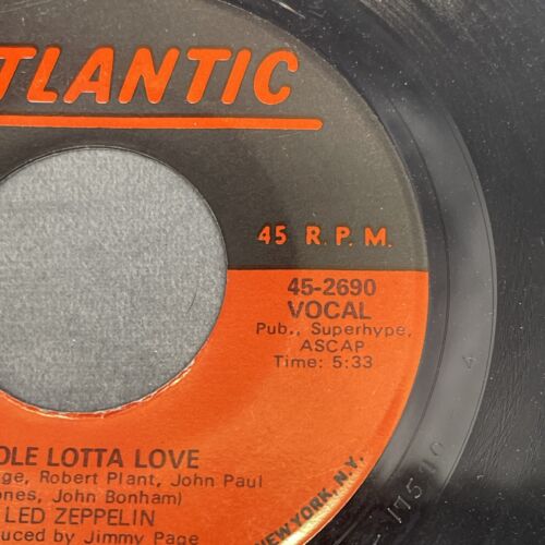 Led Zeppelin Whole Lotta Love & Living Loving Maid 45 Record Atlantic 45-2690 - Picture 4 of 16