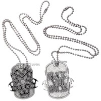 Black Veil Brides Band Logo Legion Pendant Dog Tag Necklace 24 Shot Bead Chain Black Veil Brides Band Logo Legion Pendant Dog Tag Necklace 24 Shot Bead Chain