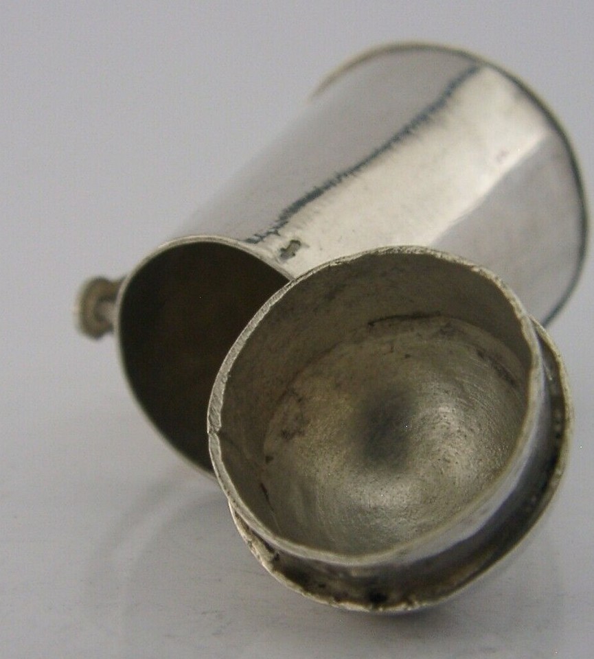 DOLLS HOUSE NOVELTY DUTCH SOLID SILVER MINIATURE COAL BUCKET BOX c1910