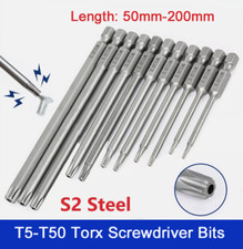T5-T50 Torx Screwdriver Bits Extra Long Star Hex Security Magnetic Tamper Proof