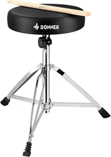 Donner Drum Throne Padded Seat Stable Height Adjustable Stool Double Braced Leg