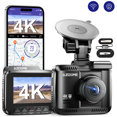 AZDOME 4K Autokamera Dash Cam WiFi6 GPS ADAS 24H Parkmodus Recorder&Hardwire-Kit