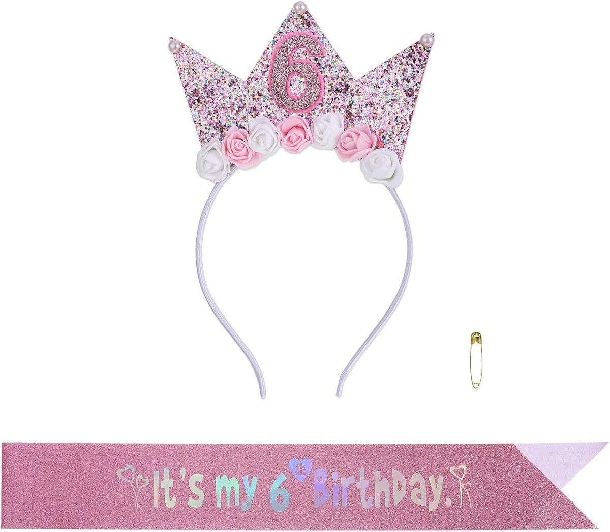 CIEHER Kit De Tiara De Cumpleaños Para Niña, Corona De Cumpleaños