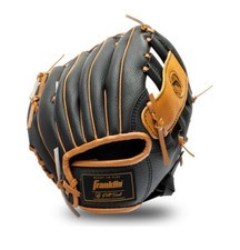 Franklin Sports 8.5 In. Performance Tee ball Glove, Black/Tan, Right Hand Throw