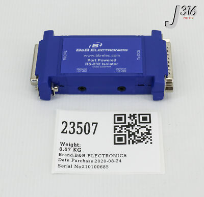 a 23507 B&B ELECTRONICS PORT POWERED 4KV RS-232 OPTO ISOLATOR (NEW