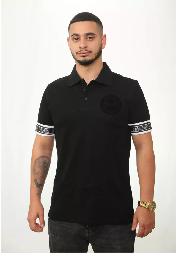 RRP $460 BALMAIN Polo Shirt Logo Black 100% Guaranteed Authentic | eBay