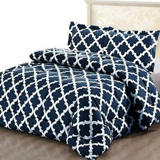 Printed Quilted Duvet Bedspread Comforter Set With Pillowcases Throw Double King