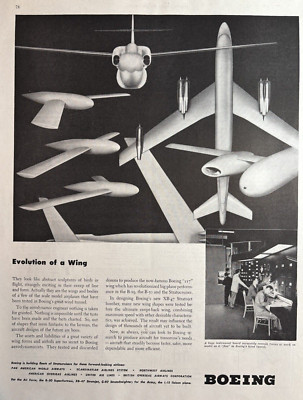 1948 Boeing Aircraft Corp Evolution Wing Wind Tunnel XB-47 Vintage Print Ad