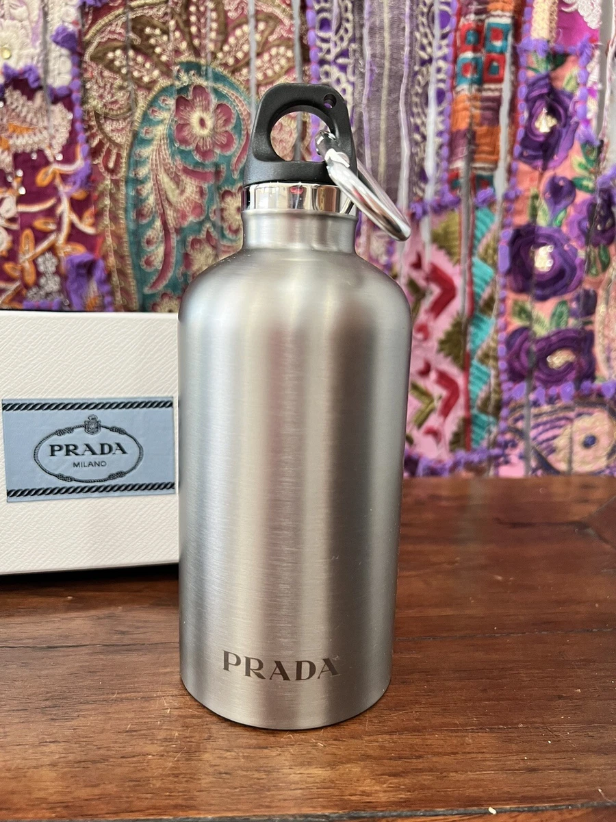 Prada 350 ml/11.8oz Stainless Steel Water Bottle w/Box Ltd Ed Black