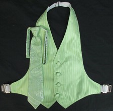 Boys Mint Green Jean Yves Tuxedo Vest Tie Set Paisley Wedding Ringbearer