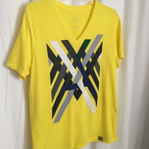 black and yellow armani exchange shirt