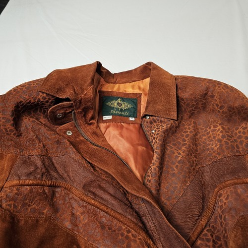 Vintage Avanti Burnt Orange Leopard Print Pig Suede Jacket Womens Size Medium - Picture 10 of 20