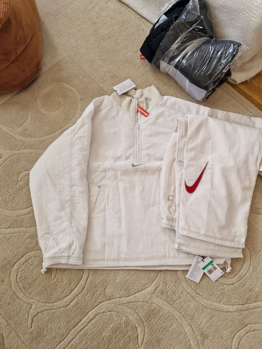 Supreme Nike Ripstop Pullover And Trackpant Set White Brand Supreme Nike Ripstop Pullover And Trackpant Set White Brand
