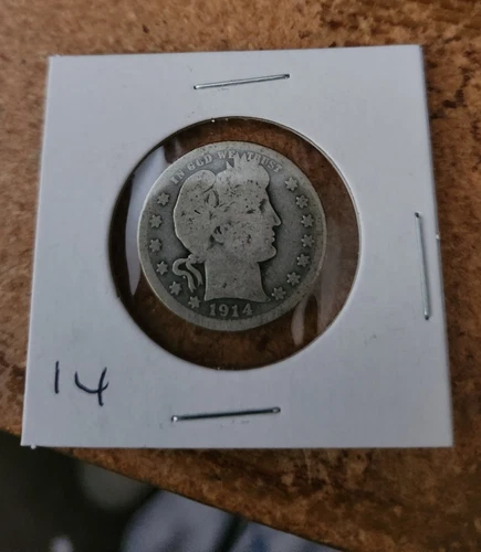 1914 p circulated Barber quarter