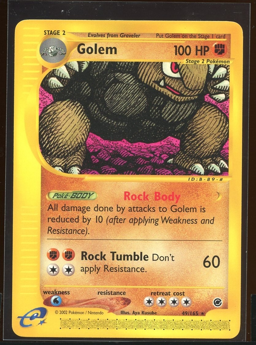 Golem Rare 49/165 Ex/NM E Series Expedition Pokemon