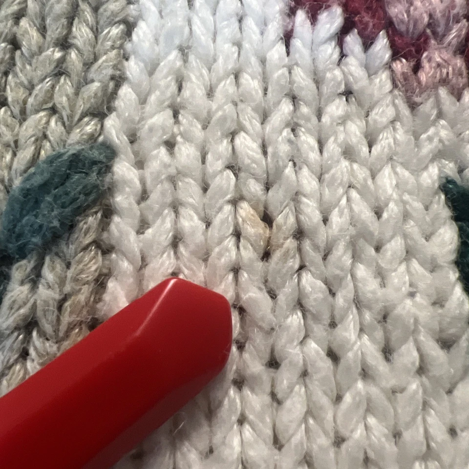 Suéter De Colección Para Mujer S Blanco ALLISON BRITTNEY Floral Cottage Core Crew *DEFECTO* Foto 3 de 4