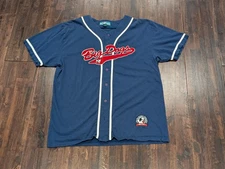 Big Dogs Shirt Mens Extra Large Navy Baseball Jersey Style Button Front Patch