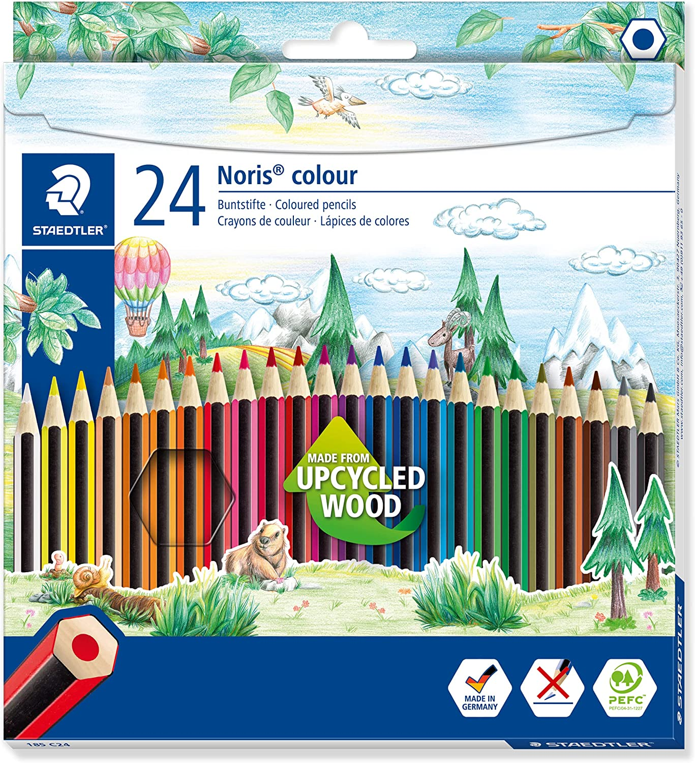 185 C24 Noris Colour Colouring Pencils - 24 Assorted Colours (Pack of 24 Pencils