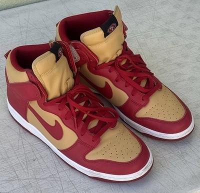 Nike ID Dunk High Red Custom San Francisco 49ers NFL Sneaker Men's Size 12
