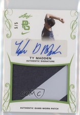 2017 Leaf Perfect Game National Showcase Green 5/5 Ty Madden Patch Auto 0ey7