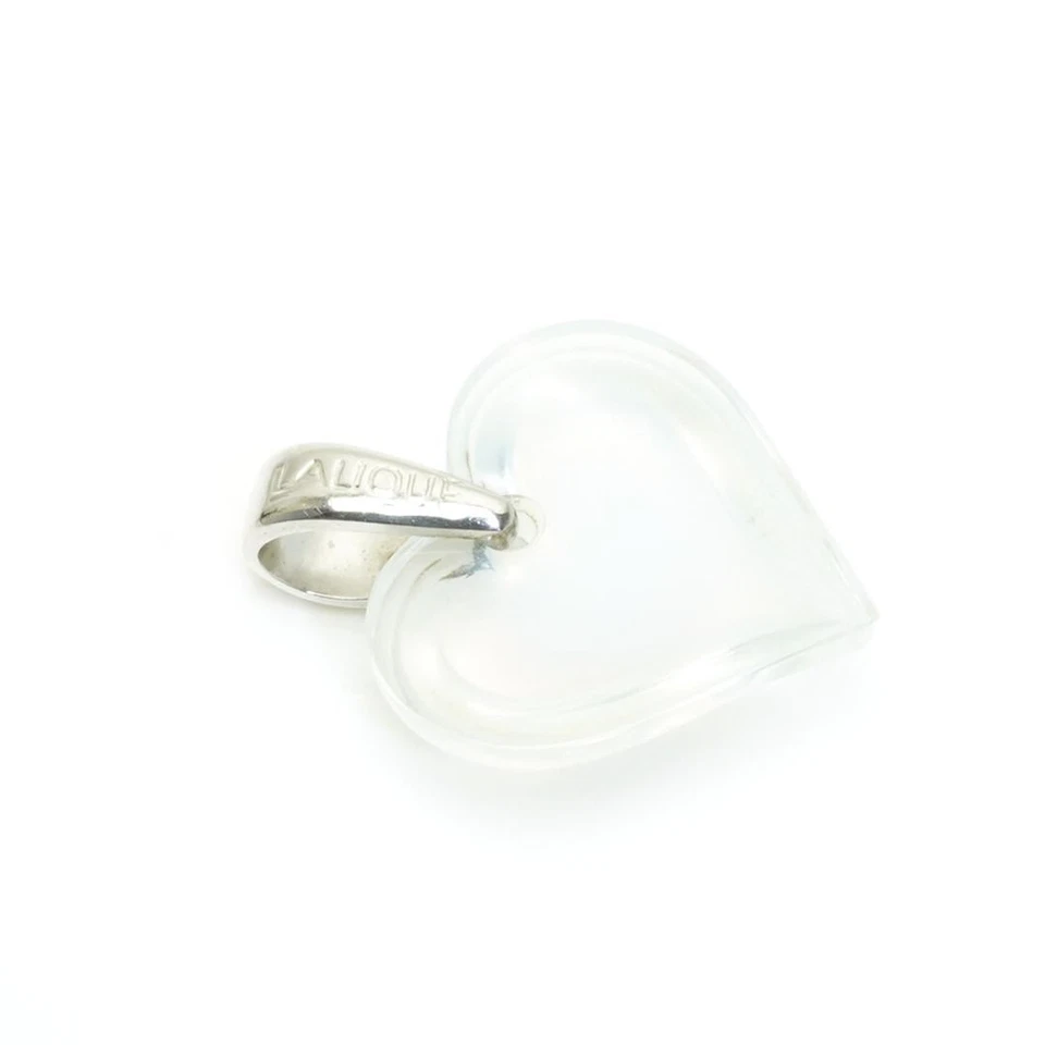 LALIQUE Collana Cuore Ciondolo Cristallo Accessorio Moda Elegante Bianco E771 - Immagine 4 di 4