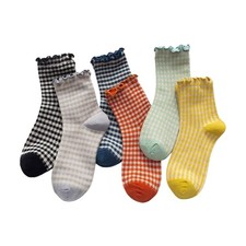 Women Ankle Sock,Cotton Bootie Socks Ruffle Frilly Calf Socks Sweet Crew Socks