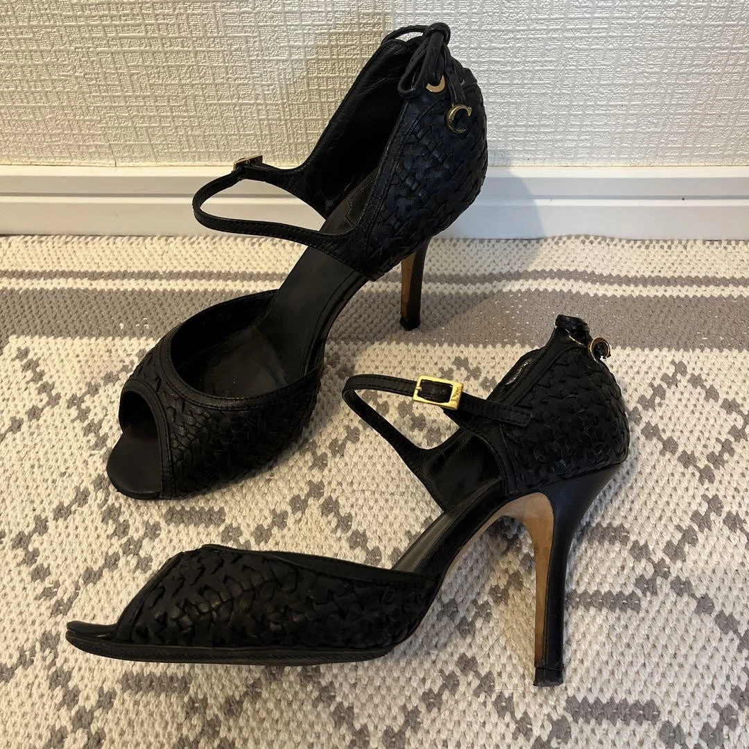 Escarpins Christian Dior talon cuir noir EU36/US6 35255c