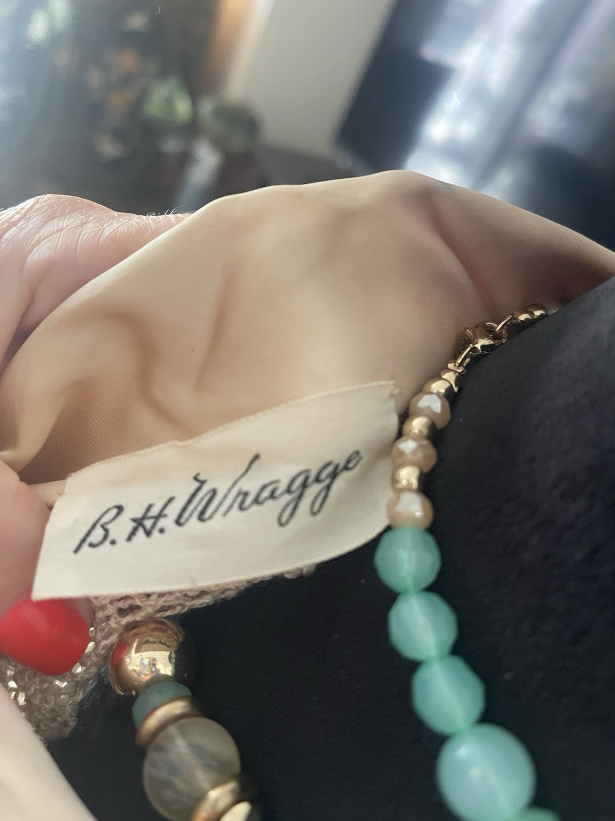 Vintage BH Wragge satin neck collared sheer mash … - image 5