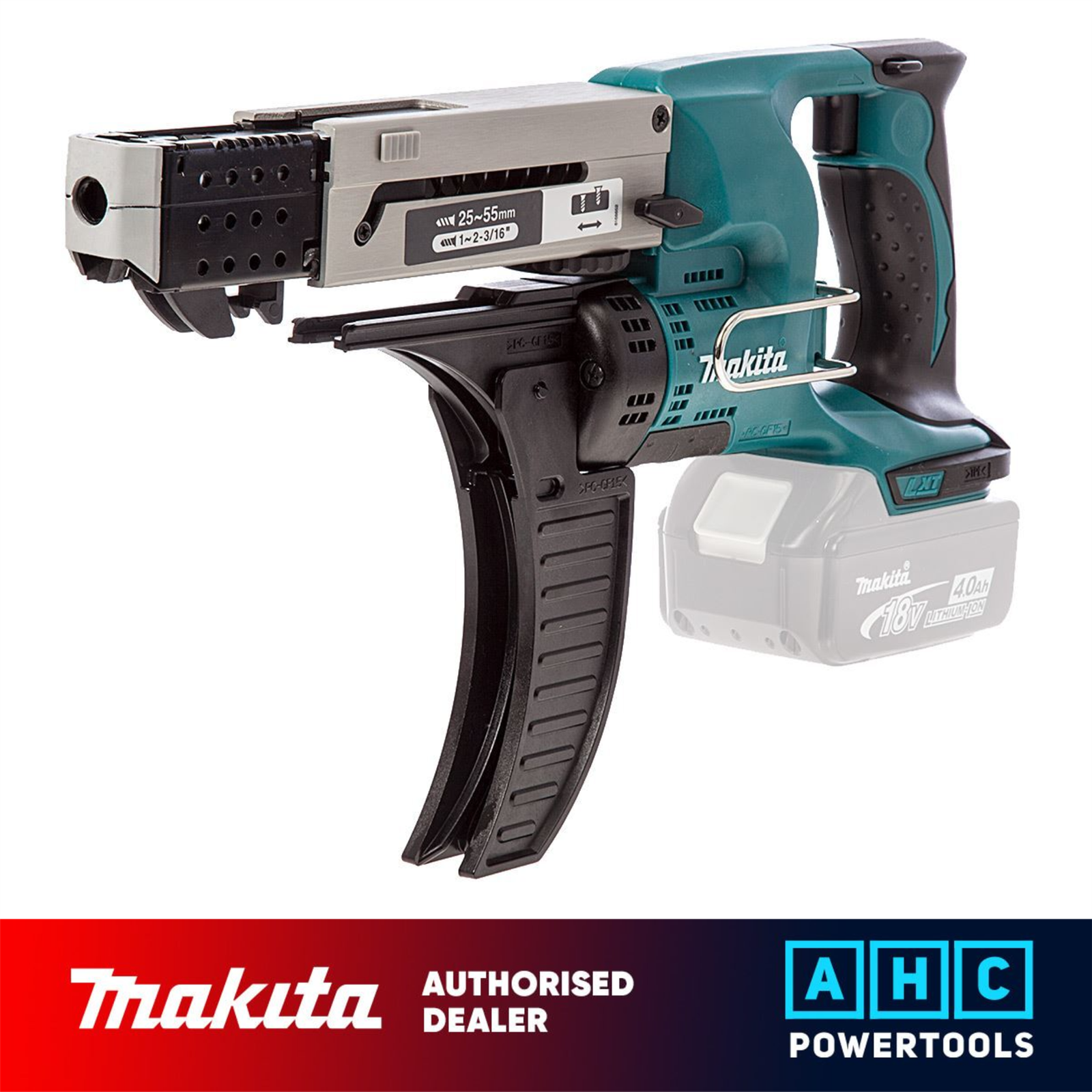 Makita DFR550 18V LXT 55mm Auto Feed Screwdriver With Type 3 Case & Inlay - Image 5