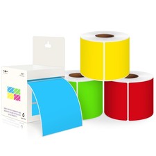 Rectangle Inventory Color Coding Labels 3 x 5 Inch 4Rolls/1000 Per Roll Multi