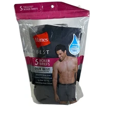Hanes Best Mens Boxer Briefs Underwear Small 5 Pack Tagless Cool Comfort Flex