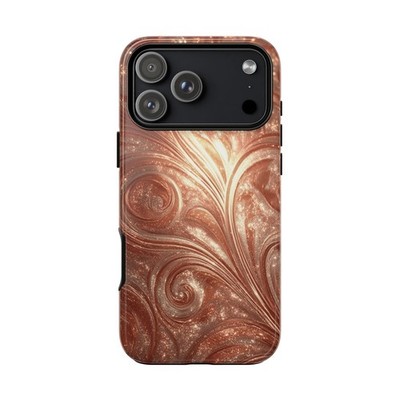 Phone Ink - iPhone | Galaxy | Pixel Case - Rose Gold Satin Swirl Copper Print
