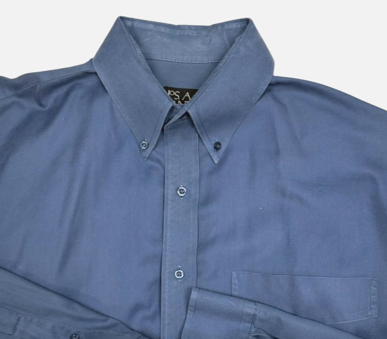 Jos. A Bank Traveler's Collection Blue XL Button Down Shirt Roll Tab Long Sleeve