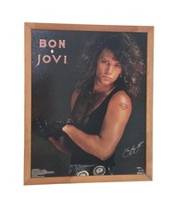 Vintage Framed Poster Board JON BON JOVI Superman Tattoo 1989 Funky Ent. RARE