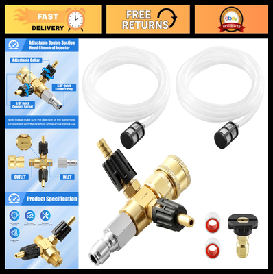 #ad Adjustable Pressure Washer Chemical Injector Kit 4500 PSI Soap Nozzle amp; Hose $56.99
