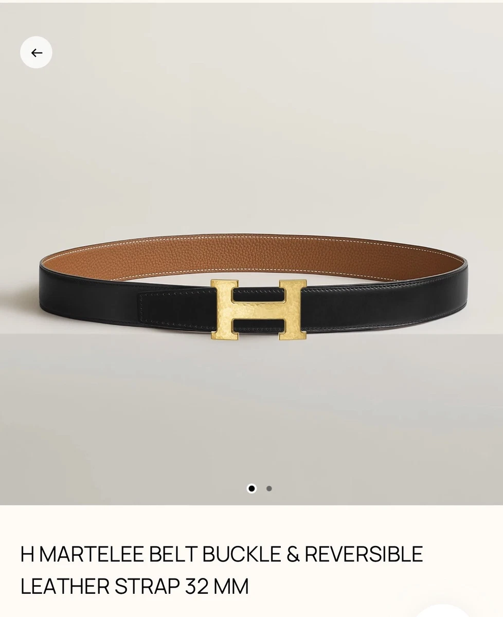 Hermes reversible black / tan 85cm gold H belt Hermes Black/Gold Chamonix/Togo Leather H Buckle Reversible  main image 4