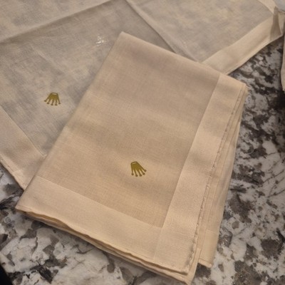 Rolex Handkerchief Handrolled Cotton Swiss ivory Genuine New Old Stock (NOS)