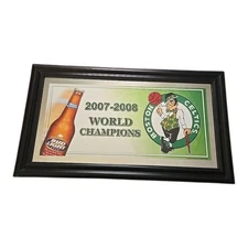 Bud Light NBA Basketball Boston Celtics Beer Bar Mirror Man Cave 27" X 15"