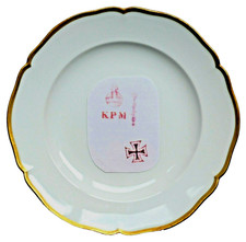 KPM Berlin Speiseteller English glatt Goldrand Eisernes Kreuz Zepter Reichsapfel