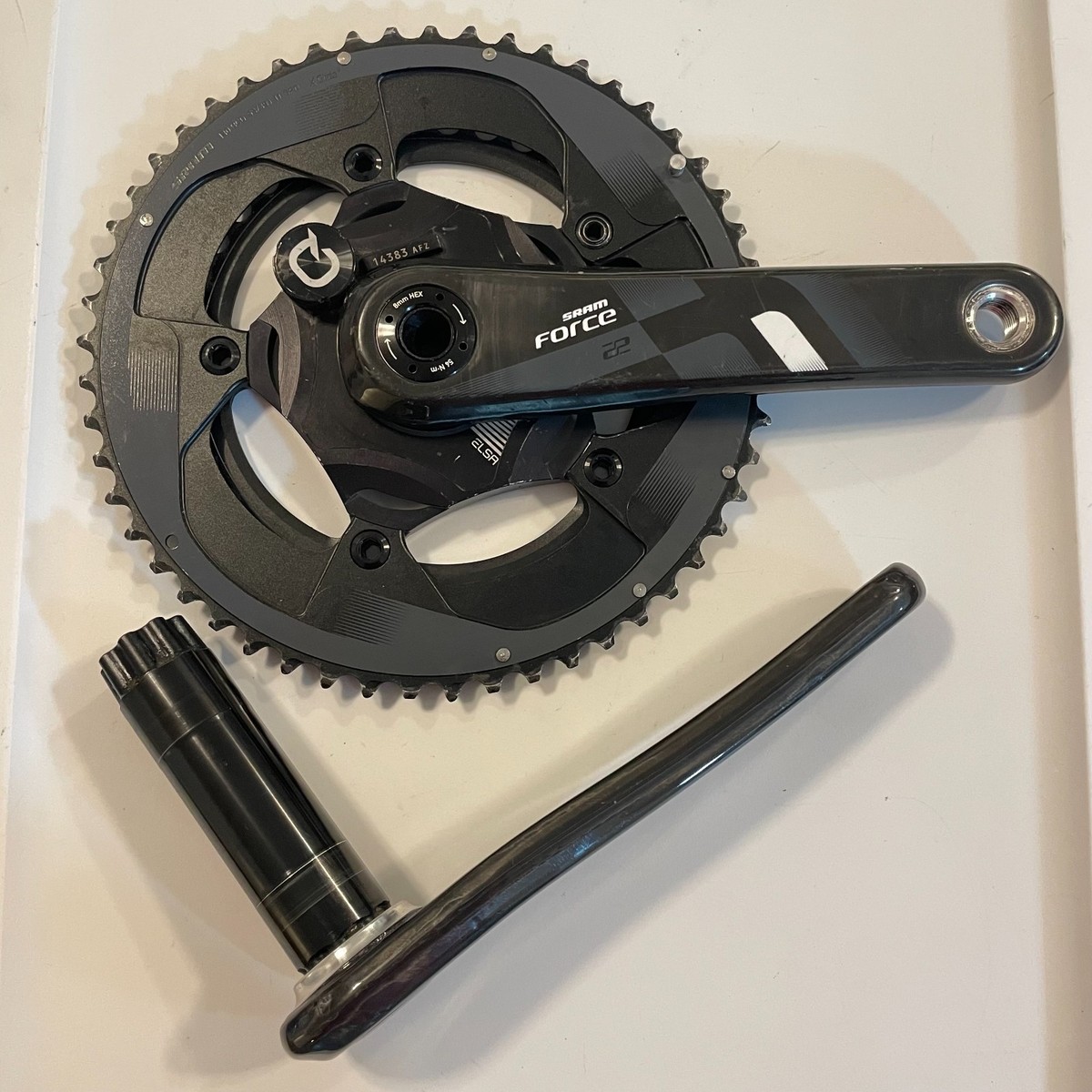 SRAM QUARQカーボンクランク 170mm 52/36T BB30 11s SRAM Force 22 Crankset - 170mm, 11-Speed, 50/34t, 110 BCD, GXP