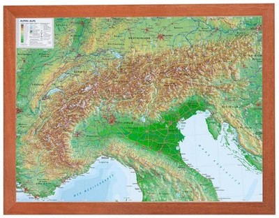 Relief Alpen 1:2.4MIO mit Holzrahmen | André Markgraf, Mario Engelhardt | 2015
