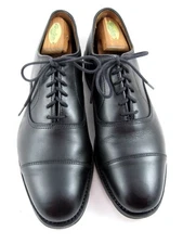 Allen Edmonds  "PARK AVENUE" Cap-Toe Oxfords 9 D Black Made in USA (673N)