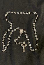 1870&rsquo;-1920&rsquo;s  Catholic Rosary Sterling Silver Crucifix With Beads