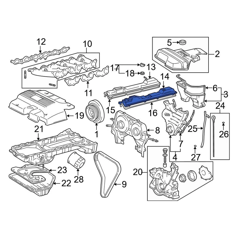 For Lexus GS300 1998-2005 Lexus 1120146064 Left Engine Valve Cover - Изображение 2 из 3